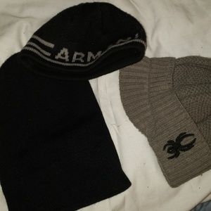 (3) beanies 1 Armani,  I plain, 1 spyder (new)